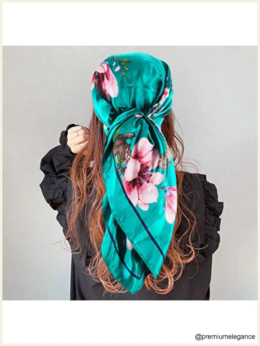 Silk Like Satin Square Scarf for Hair Wrapping, 35